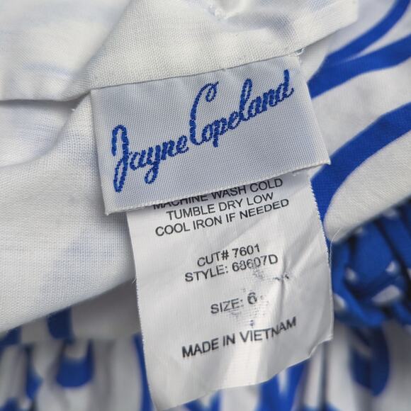 Jayne Copeland Dress Girls Size 6 Blue Swirl Polka Dot Sundress - Picture 5 of 6